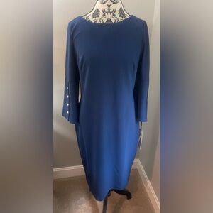 NWT . Calvin Klein blue dress. Size 12
